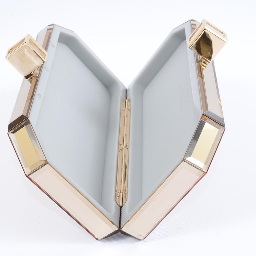 auth JUDITH LEIBER Champagne ACRYLIC RESIN BOX CLUTCH -- Gorgeous!!! Red Carpet - Picture 12 of 14